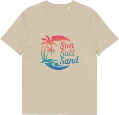 T Shirt Dames & Heren - Casual Zomer T-Shirt - Biologisch Katoen - Zon Zout Zand - Beige - S