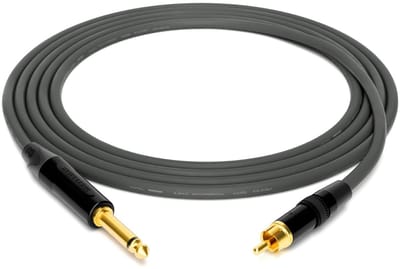 Studiokabel - Audiokabel RCA TS - Professionele opnames - Quad structuur - 70 m - Grijs