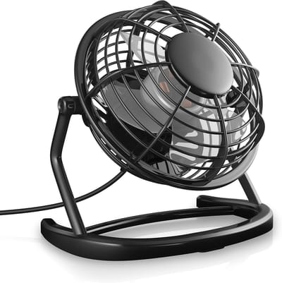 USB-ventilator / Bureauventilator - ideaal voor op het bureau, inclusief aan/uit-schakelaar - compatibel met pc, Mac en laptop - kleur: zwart