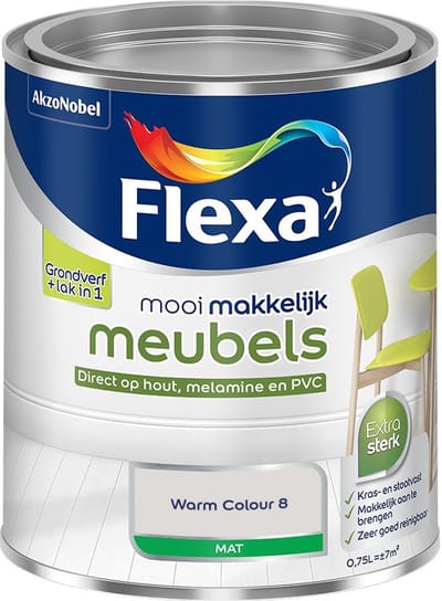 Flexa - Mooi Makkelijk Meubels Mat - Warm Colour 8 - Mengverf - 750 Ml