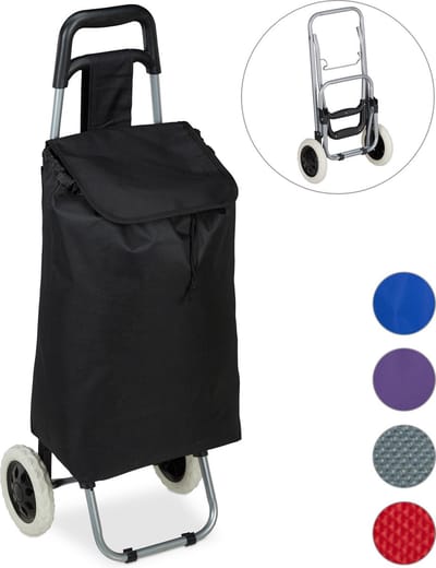 boodschappentrolley - 25 l - inklapbaar - tot 10 kg - zwart