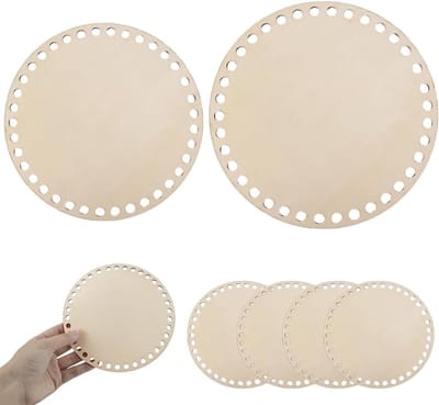 Set van 6 Haken voor Mandbodems - Houten Bodem voor DIY Wicker Ambachten en Accessoires - 15/20 cm Natuurlijke Houten Haken