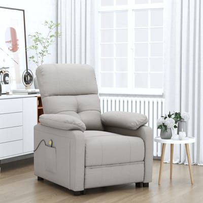 vidaXL - Massagestoel - stof - taupe