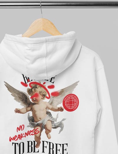 Hoodie - Be brave - Wurban Wear | Grappige Hoodie | Merk kleding | Unisex hoodie | Techno outfit | Trui | Oversized hoodie | Gym hoodie | Pump cover | Succes quote | Motivatie | Wit