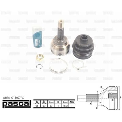 Verbindingsset, aandrijfas PASCAL G15037PC