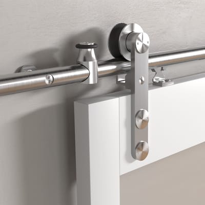 SOTECH RVS schuifdeurset MANSION met softclose (zijdelings aanschroefbaar) tot 80 kg deurgewicht, max. 1000 mm deurbreedte, 30-40 mm deurdikte
