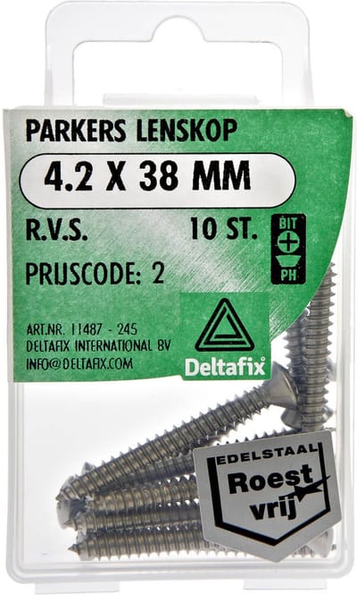 Spaanplaatschroeven Lenskop Pozidriv RVS 4.2x38mm