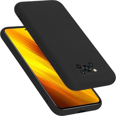 Cadorabo Hoesje geschikt voor Xiaomi POCO X3 NFC in LIQUID ZWART - Beschermhoes gemaakt van flexibel TPU silicone Case Cover