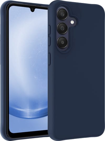 Hoesje - Geschikt voor Samsung Galaxy A25 - Sterk & Shockproof - Siliconen Case - Hoes Cover - Telefoonhoes - Donkerblauw