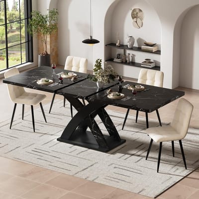 Uittrekbare Eettafel - Keukentafel Balkontafel - Ruimtebesparend Dineren - Verstelbaar Tot 160cm - 120x80x75cm - Zwart