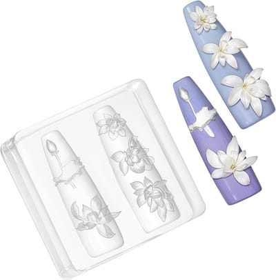 Siliconen Mal voor 3D Nagelkunst met Lotus en Bloemenpatroon - Nagelaccessoires voor Gelnagels en Nail Art Decoratie