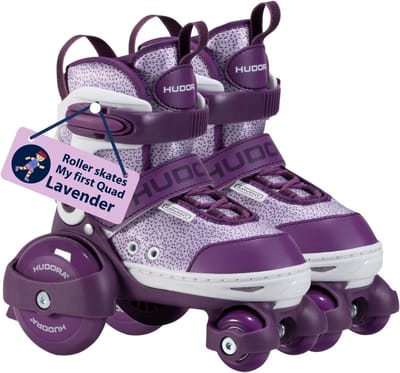 Kinder Rolschaatsen - Quad Skates - Buiten Spelen - Verstelbare Maat - 30-33 - Lavendel