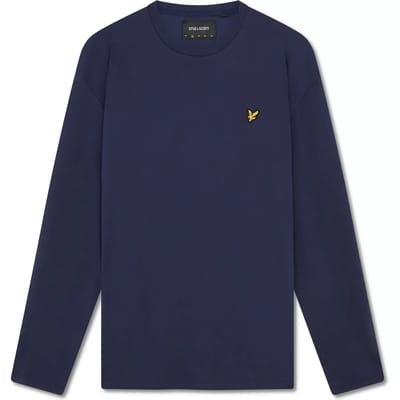 Lyle & Scott effen T-shirt met lange mouwen in marineblauw