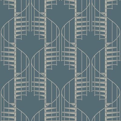Boråstapeter Vliesbehang 2282 - Treasured - Art Deco Blauw - 53cm x 10.05m