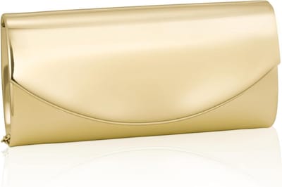 Elegante Metallic Lakleer Clutch Portemonnee voor Vrouwen, Mode Avondtas met Gebogen Flap en Ketting, Perfect voor Feestjes en Uitgaan