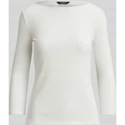 Gebreid shirt met 3/4-mouwen van katoenmix