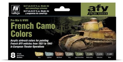 Vallejo Hobbyverf Acrylverf - 71644 French Camo Colors Pre-War - WWII - Acryl Set Verf set - 8x 17 ml