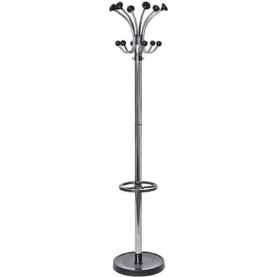 MAULnubis Kapstok chrome - 20 haak - standvoet - zilver - 1 stuk - Ø 40 x 177.5 cm - MAUL