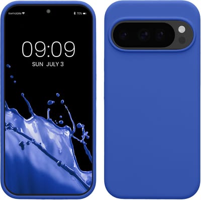 kwmobile telefoonhoesje geschikt voor Google Pixel 10 / Pixel 10 Pro - Hoesje met siliconen coating - Smartphone case in Baltisch blauw