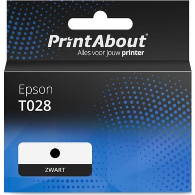 PrintAbout huismerk Inktcartridge T028 (C13T028401) Zwart Geschikt voor Epson