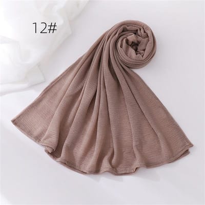 Femme Grande Taille Uni Uni Coton Rayonne Hijab Foulard Dame Haute Qualité Écharpes Et Châles Musulman Bandeau Turban Islamique 70*170Cm gray