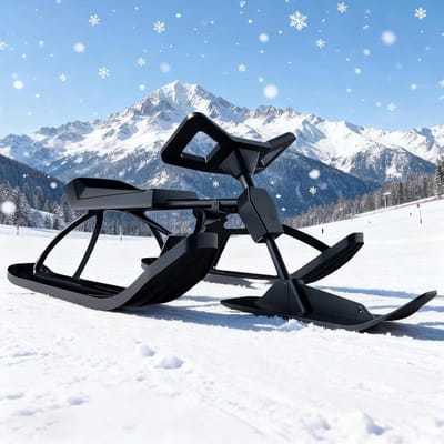 Sneeuwslee - Slee Snowracer - Winterpret - Stuur en remsysteem - 100 Kg Capaciteit - Blauw