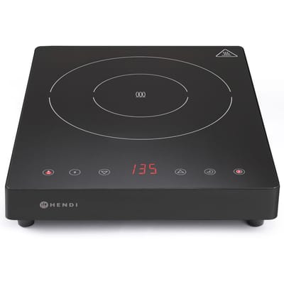 Plaque de cuisson à induction portable avec panneau tactile, 1 zone de chauffe, Black Line, diamètre 22 cm, 2000 W - Hendi 239391