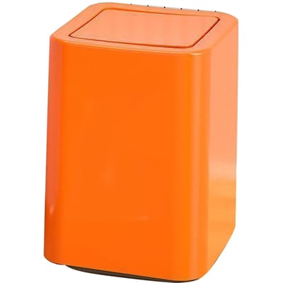 Afvalbak 9L Cartoonpatroon Schattige Look Prullenbak Afvalmand met Klapdeksel voor Thuis Badkamer orange