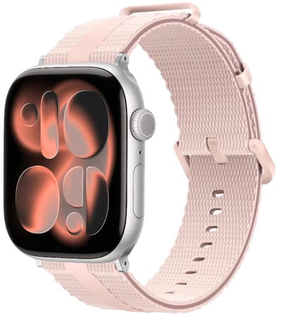 Strap-it Sportief siliconen bandje geschikt voor Apple Watch 1/2/3/4/5/6/7/8/9/10/11/SE/SE2/SE3 - Maat: 38/40/41/42mm Lichtroze