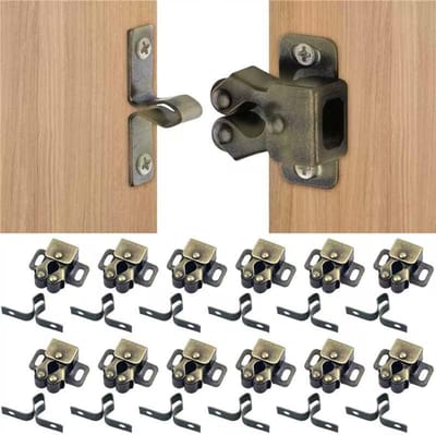 12 stuks - gegalvaniseerde deurgespen met dubbele kogels - voor stevige bevestiging van kastdeurgespen met schroeven, voor meubelkasten, Keukendeur kast, Kledingkast, TV-kast, schoenenkast, boekenkast(bronskleur)