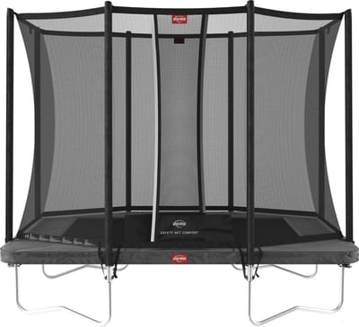 BERG Ultim Favorit Regular 280 Trampoline Op Poten - Safety Net Comfort - AirFlow Springdoek - Grijs