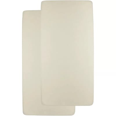 Meyco Baby Uni hoeslaken wieg - 2-pack - jersey - soft sand - 40x80/90cm