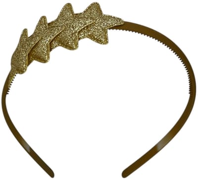 Diadeem met sterretjes - kerstcollectie - glimmend - ster - goud - khaki diadeem
