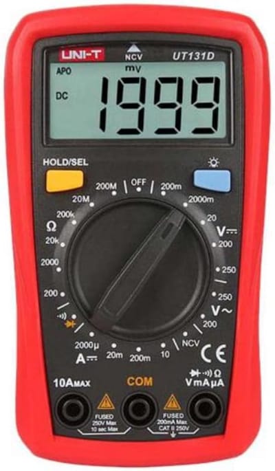 Digitale Multimeter - Spanningstester Weerstandsmeter - Elektrische Metingen - Handbereik Capaciteit Meting - 13x9.5x5.8 cm - Rood