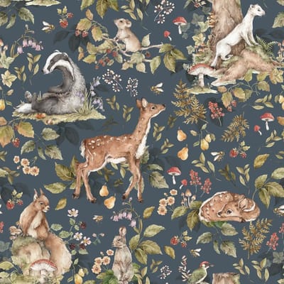 Baby behang Dekornik Cute Forest Animals Dark