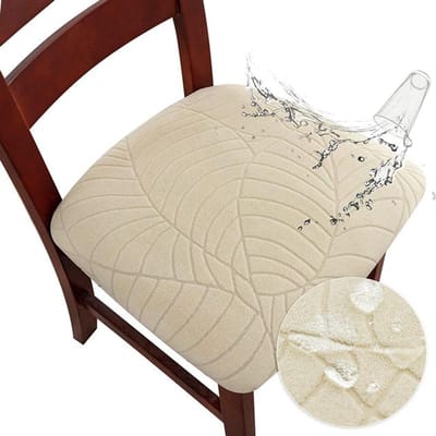 Echte waterdichte stoelhoezen stretch jacquard stoelhoezen stoelhoes verwijderbare stoelhoezen voor thuis hotel woonkamer 1 Piece beige