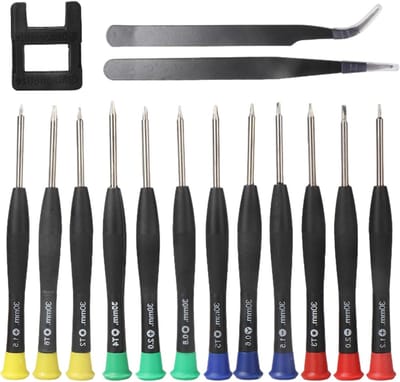 Precisie Schroevendraaierset - Reparatieset Gereedschap - Elektronica Reparatie - Magnetische Punten - 16 Delig - Grijs