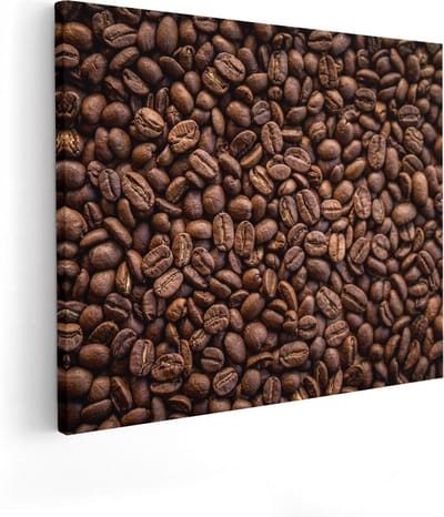 Artaza Canvas Schilderij Koffiebonen - 100x80 cm - Groot - Wanddecoratie Keuken - Muurdecoratie Koffie - Stilleven Schilderijen Op Canvas