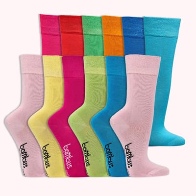 6 paar Drukvrije Damessokken Bamboe - maat 35-38 - leuke kleurenmix - 6 kleuren