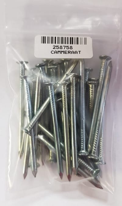 Draadnagels – platte kop (PK) – verzinkt staal – 2,4x50 mm – 70 gram – spijkers voor hout en constructie