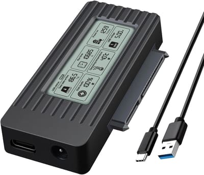 Schijflezer Adapter - Harde schijf tool - Snelle dataoverdracht - Real-time monitoring - Tot 16TB - Zwart