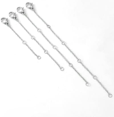 BRENZOOS- Kettingverlenging 4 Stuks - Roestvrij Staal - Lengte 5,5/7,5/9,5/11,5 cm - Hoogwaardig Materiaal - Antiallergisch - Glanzend Oppervlak - Sieraden