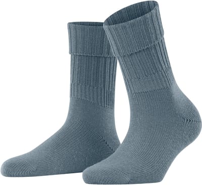 FALKE Striggings Rib eenkleurig wol sokken dames blauw - maat 35-38