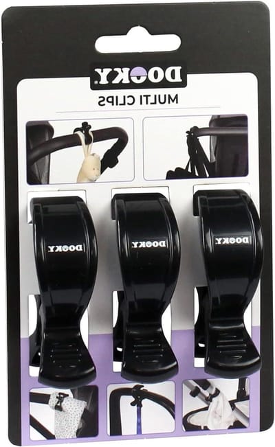 Kinderwagen Haken - Buggy Clips - Spullen Ophangen - Multifunctioneel Gebruik - 3 stuks - Zwart