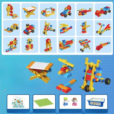 Elektrische Wetenschap en Onderwijs Bouwstenen Compatibele Bouwstenen DIY Montage Bouwstenen Grote Deeltjes Educatief Speelgoed voor Kinderen white