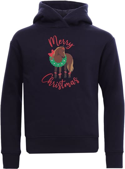 Epplejeck Kersttrui Epplejeck Ejcmerry Christmas Hoodie Kids Donkerblauw - 116