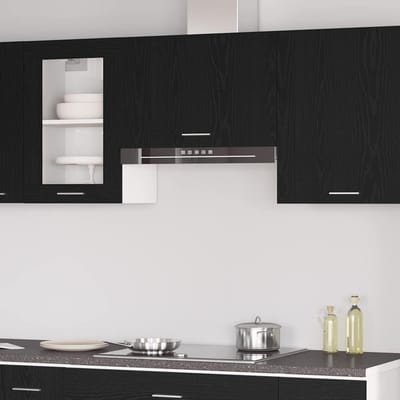 vidaXL - Hangkast - Lyon - Zwart - Eiken - 60 - x - 31 - x - 40 - cm - Bewerkt - hout