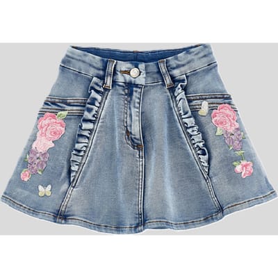 rok in denim blauw kind