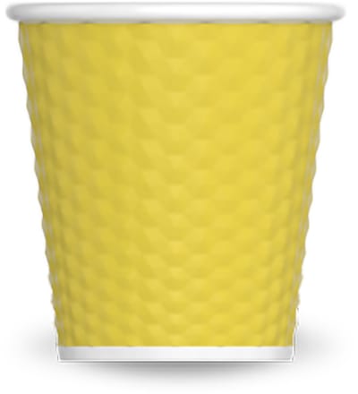 Les Artistes Paris Beker porselein 80ml - met siliconen grip honingraat - Yellow Glossy - LP-A1118