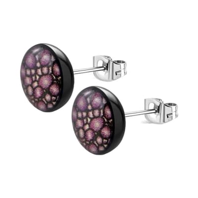 Aramat Jewels | Oorbellen | Paarse Krokodillenleerprint Oorbellen | | | | | | Kinderen, Volwassenen | Verkleurd niet
